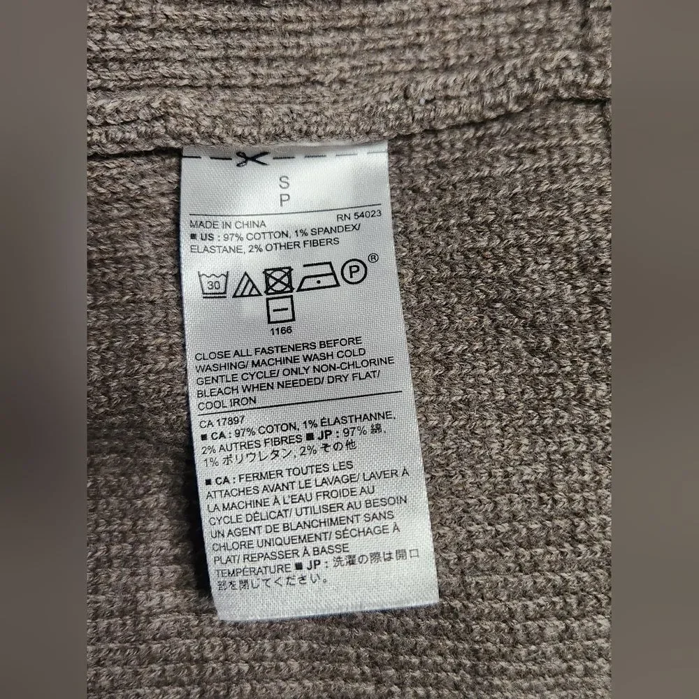 NWT Banana Republic Sweater Mens Brown Pullover Long Sleeve Shawl Neck size S